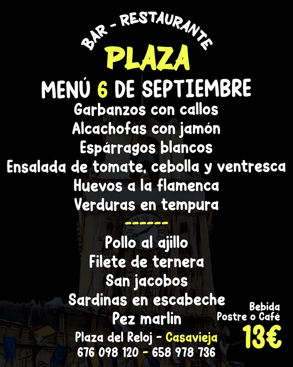 Bar Restaurante Plaza Photo Menu 6