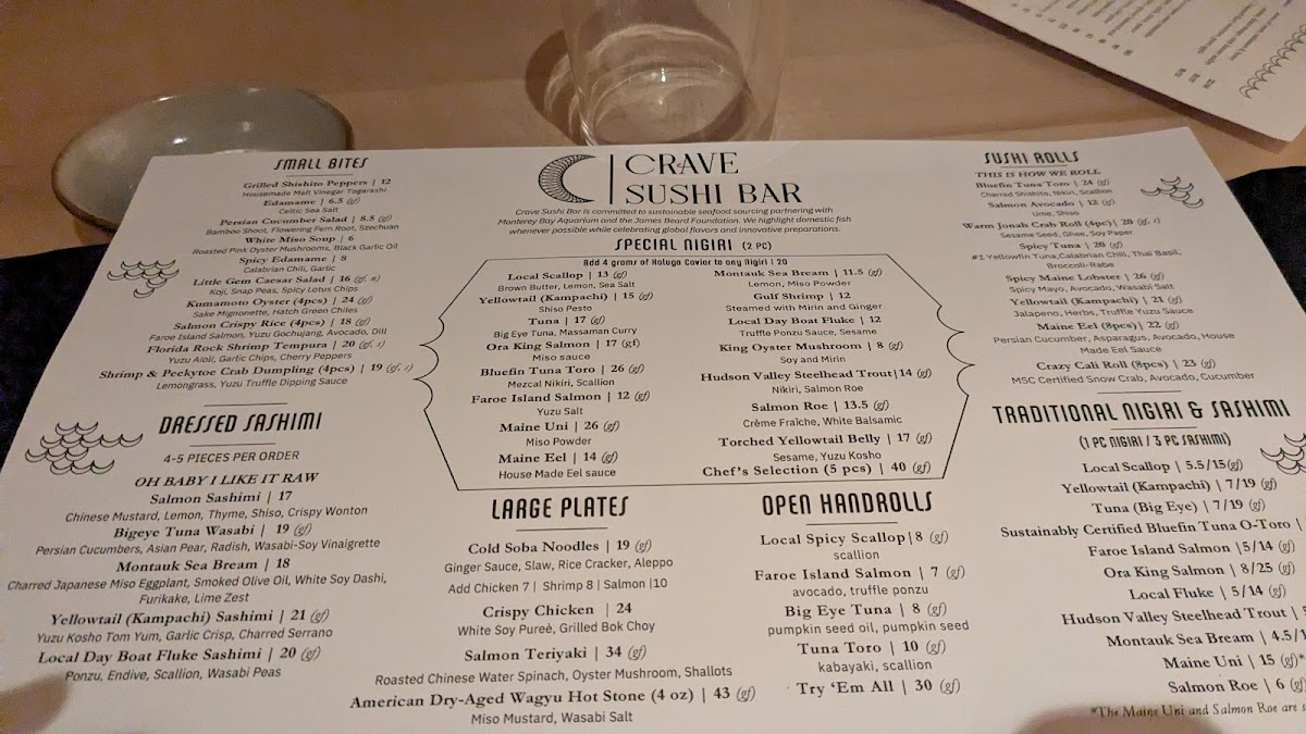 Crave Sushi Bar Photo Menu 1