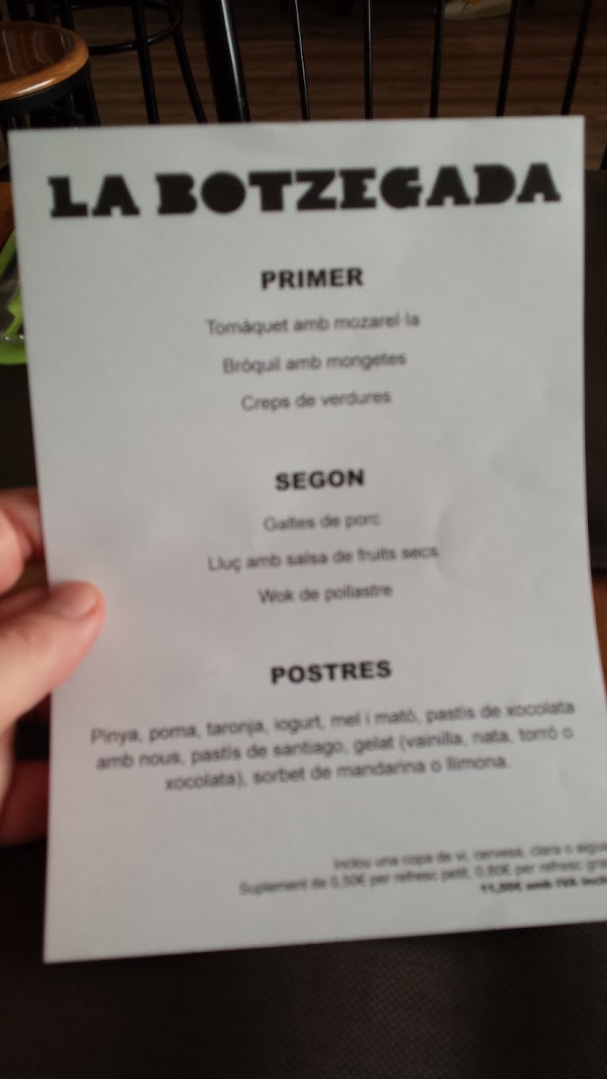 La Botzegada Photo Menu 1
