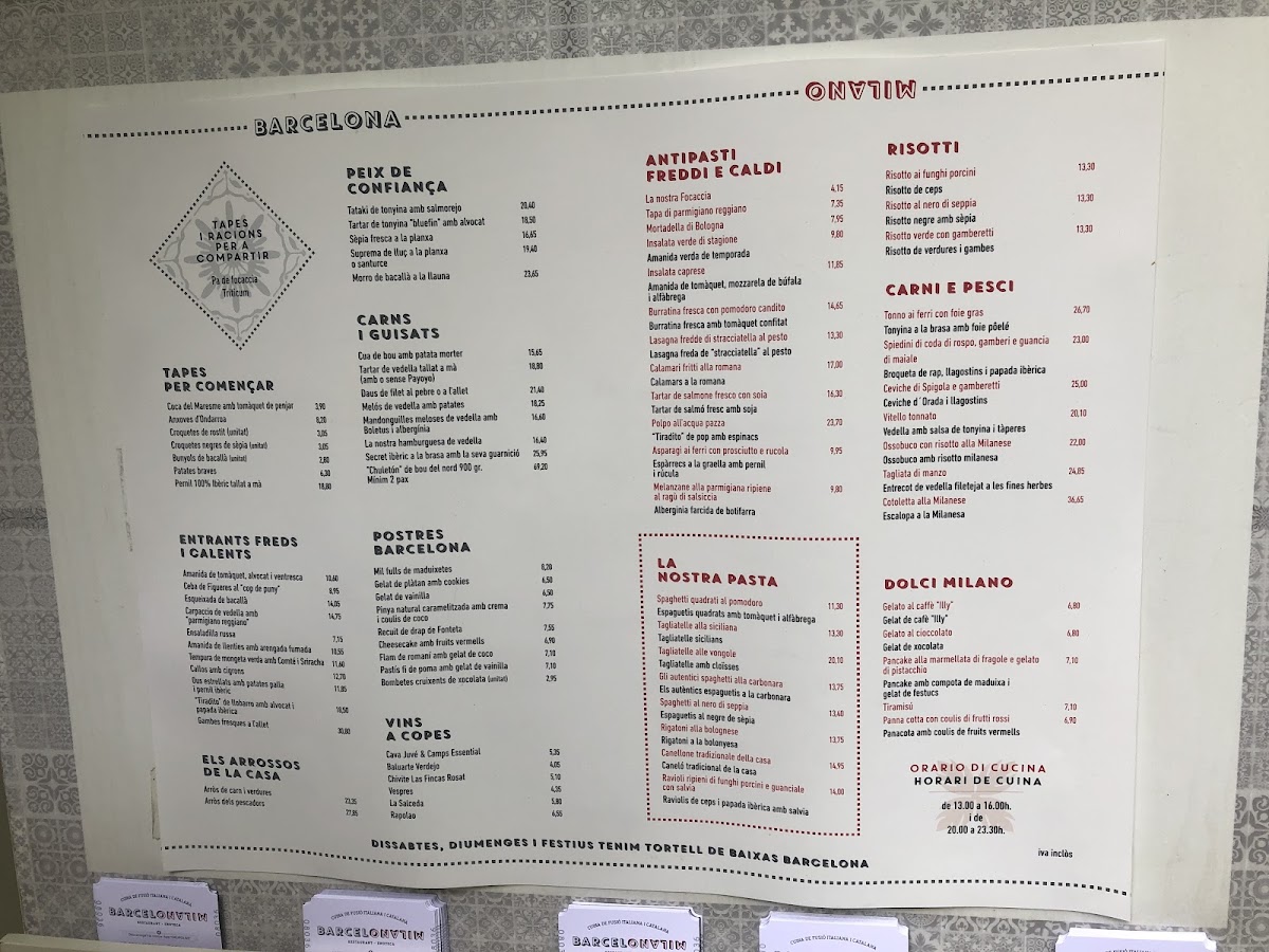 Restaurant BarcelonaMilano Photo Menu 3