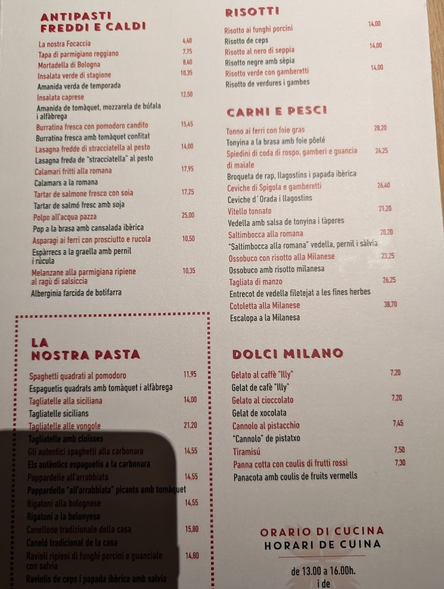 Restaurant BarcelonaMilano Photo Menu 4