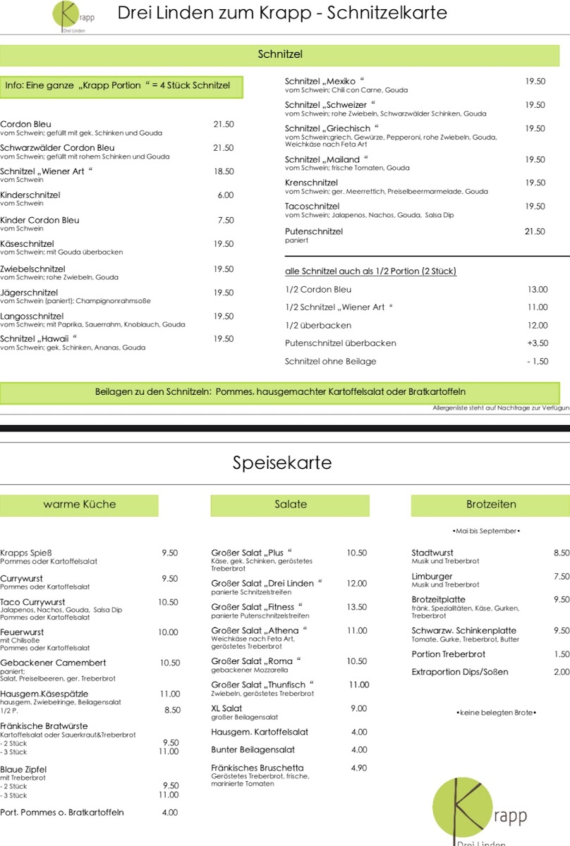 Drei Linden - Zum Krapp Photo Menu 1