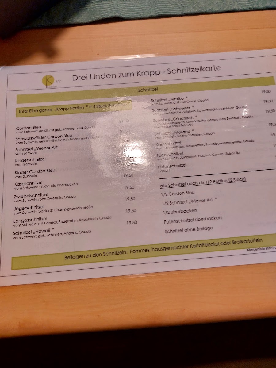 Drei Linden - Zum Krapp Photo Menu 2