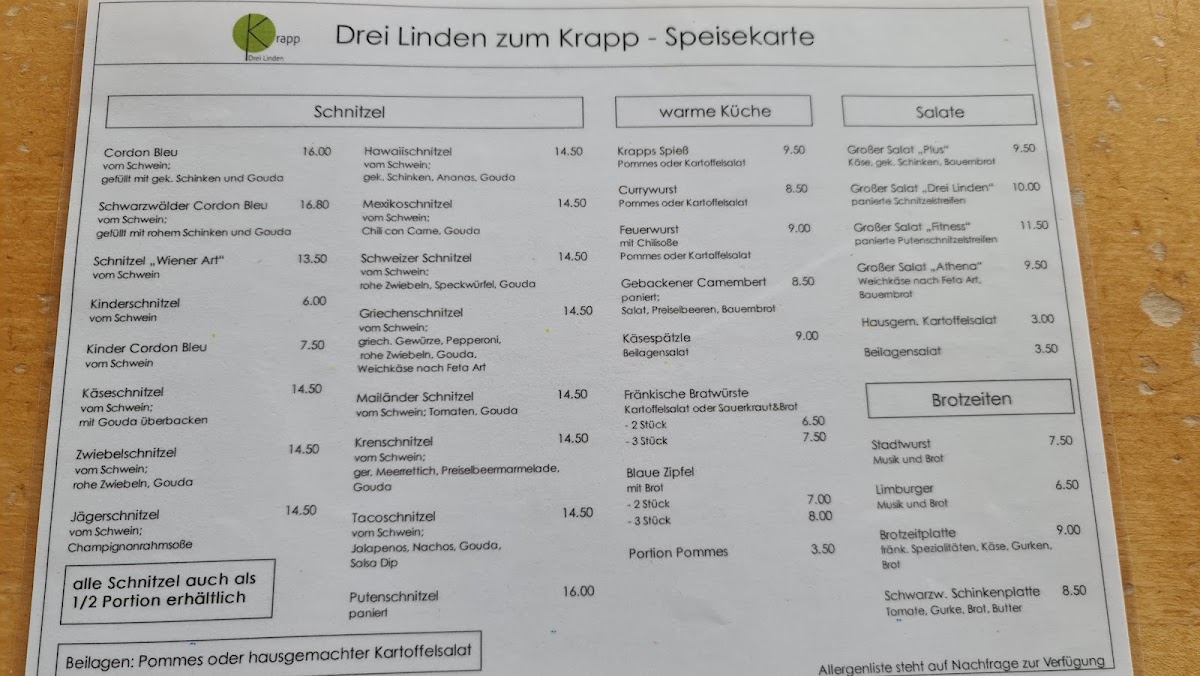 Drei Linden - Zum Krapp Photo Menu 8