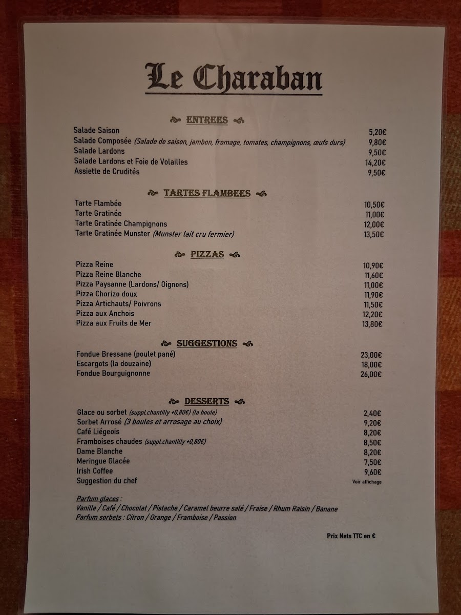 Le Charaban Photo Menu 1