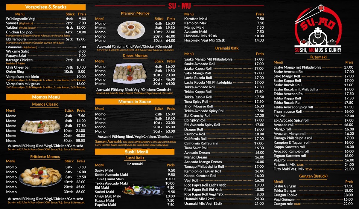 SU-MO Sushi, Momos & Curry Photo Menu 1