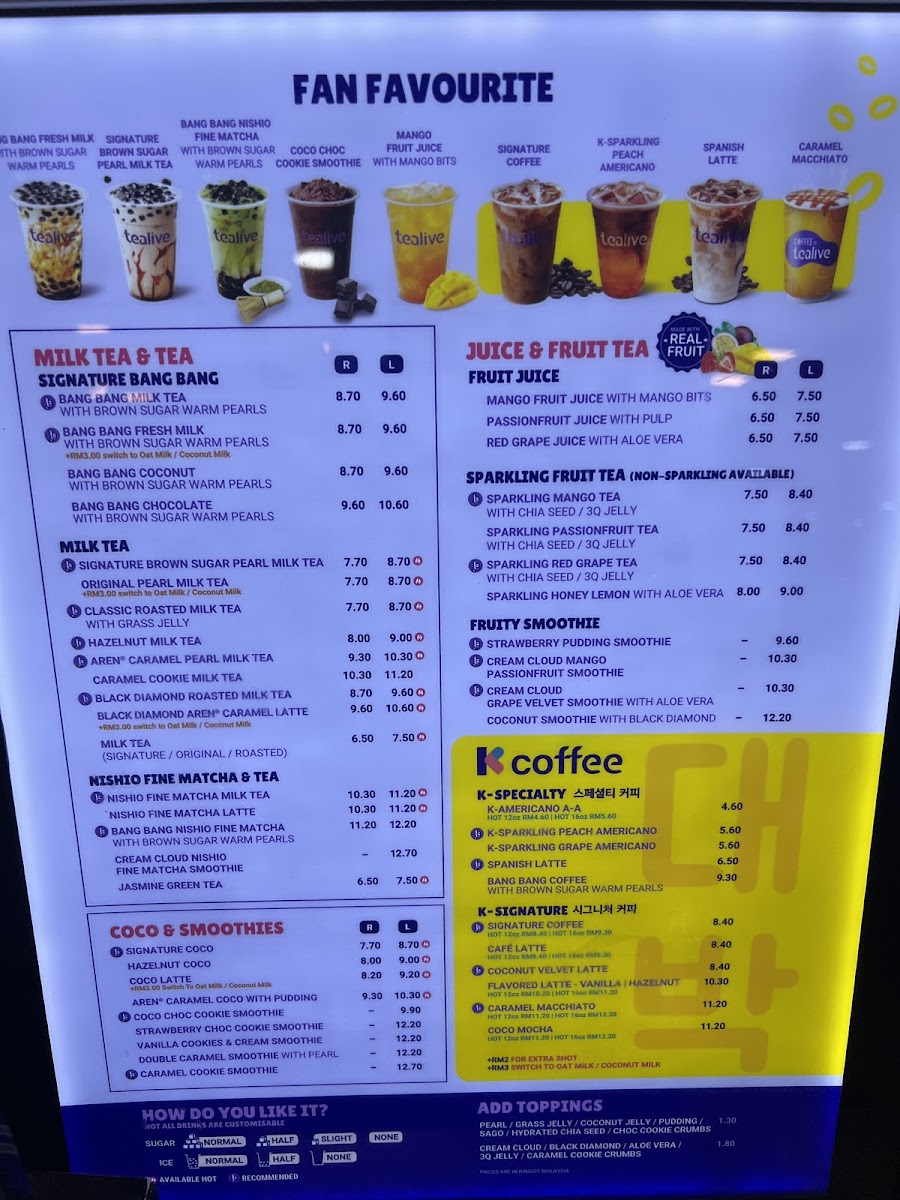 Tealive • Sungei Wang Plaza Photo Menu 1