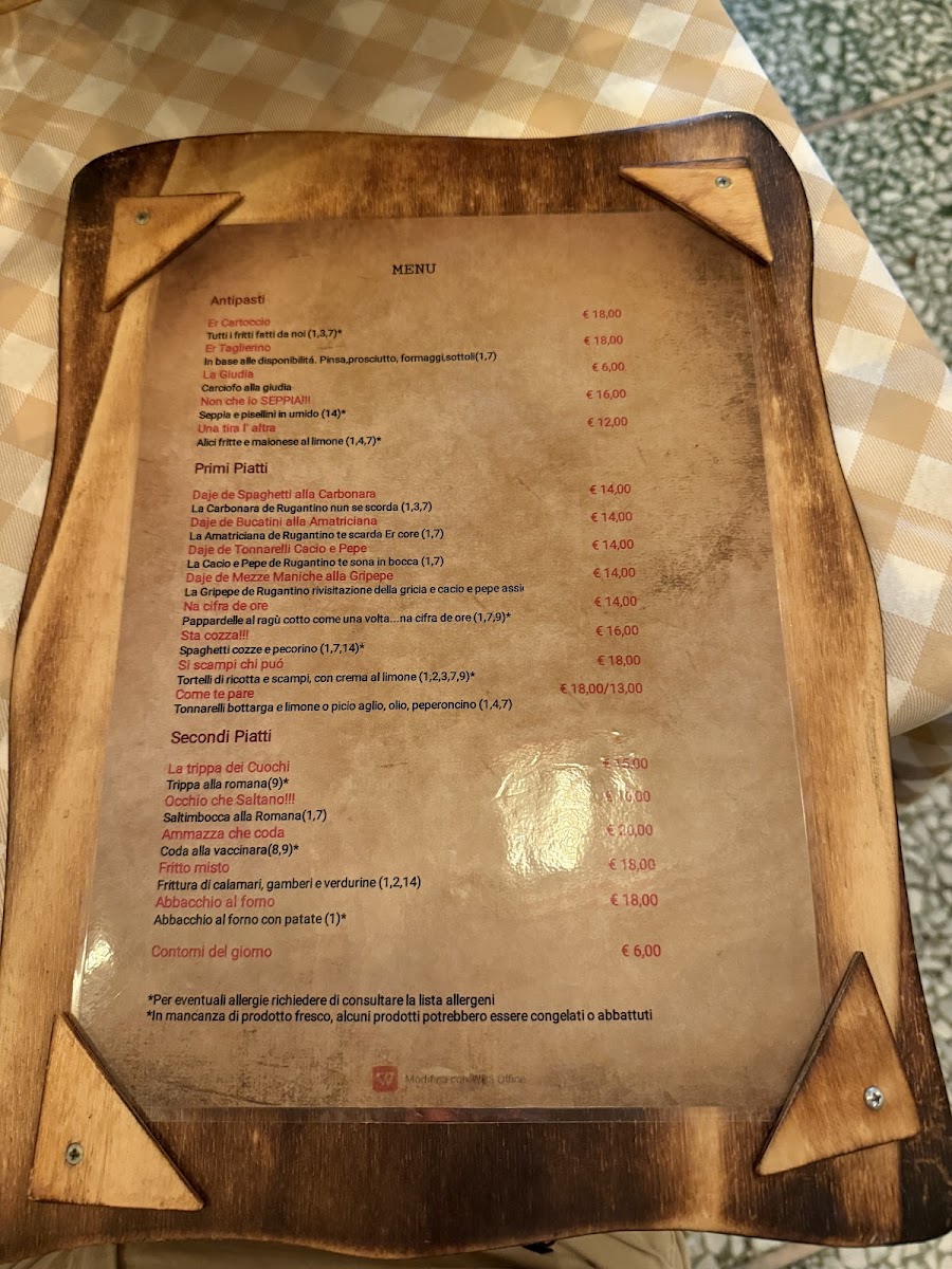 Trattoria Rugantino Photo Menu 1