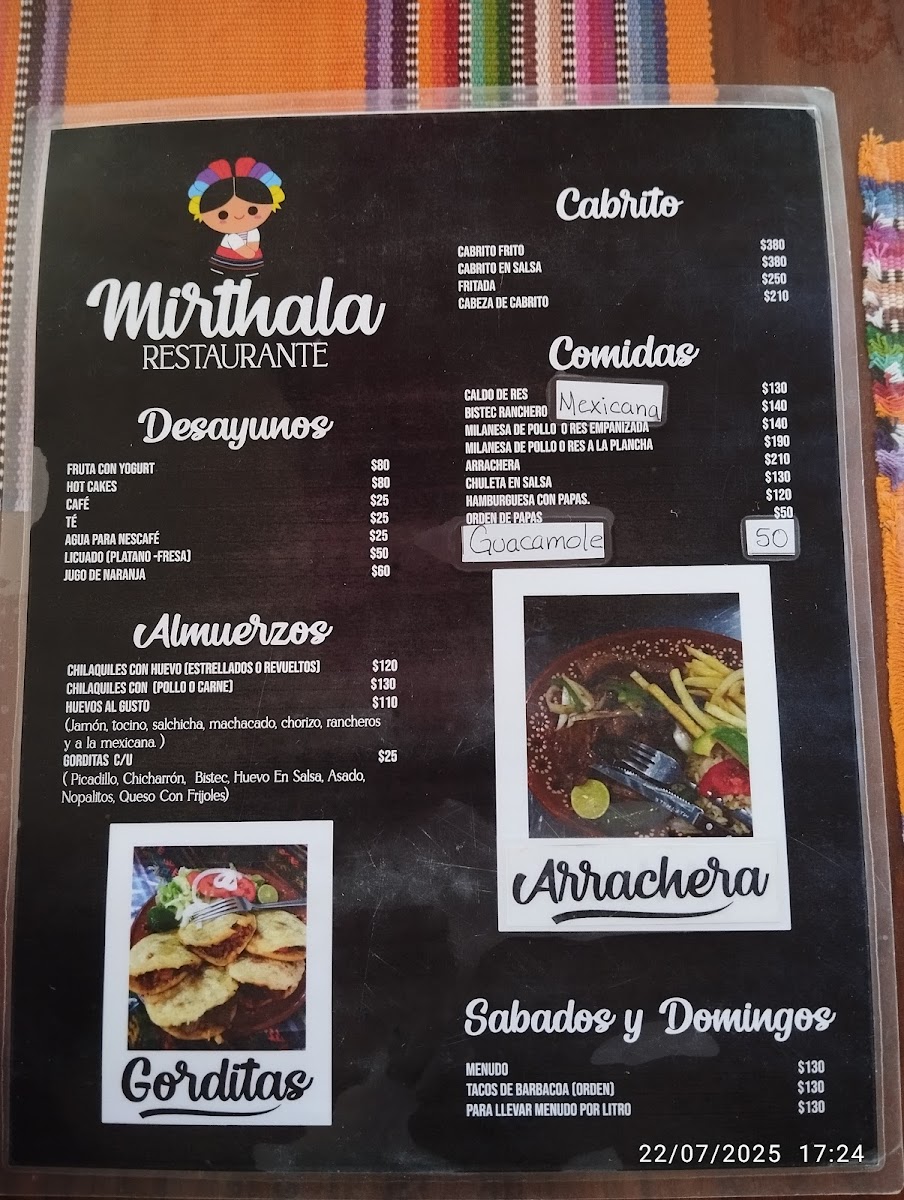 Restaurante Mirthala Photo Menu 1