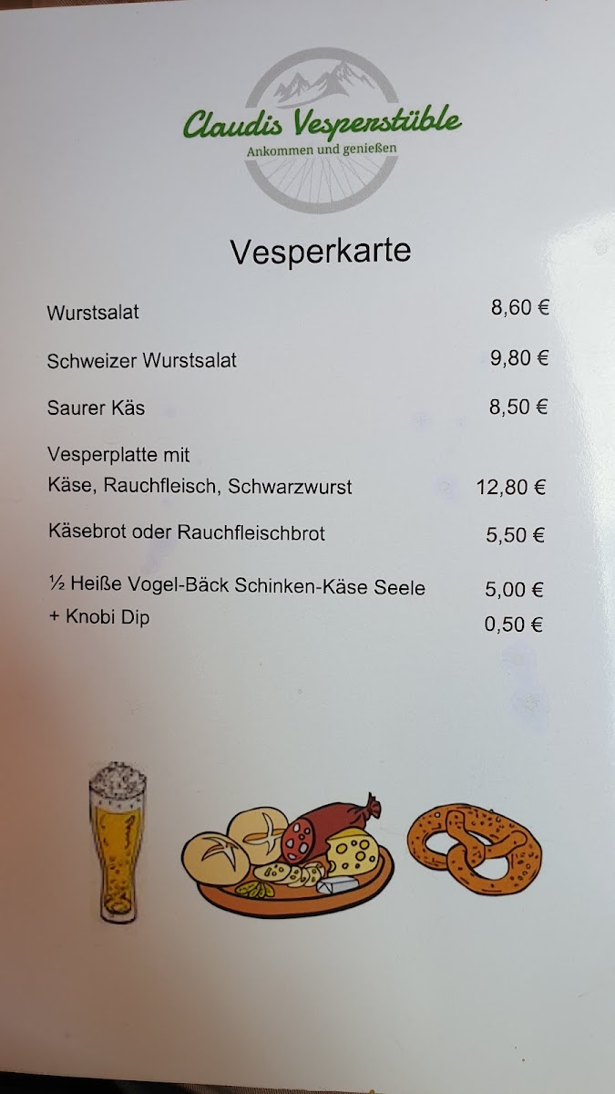 Claudis Vesperstüble Photo Menu 2