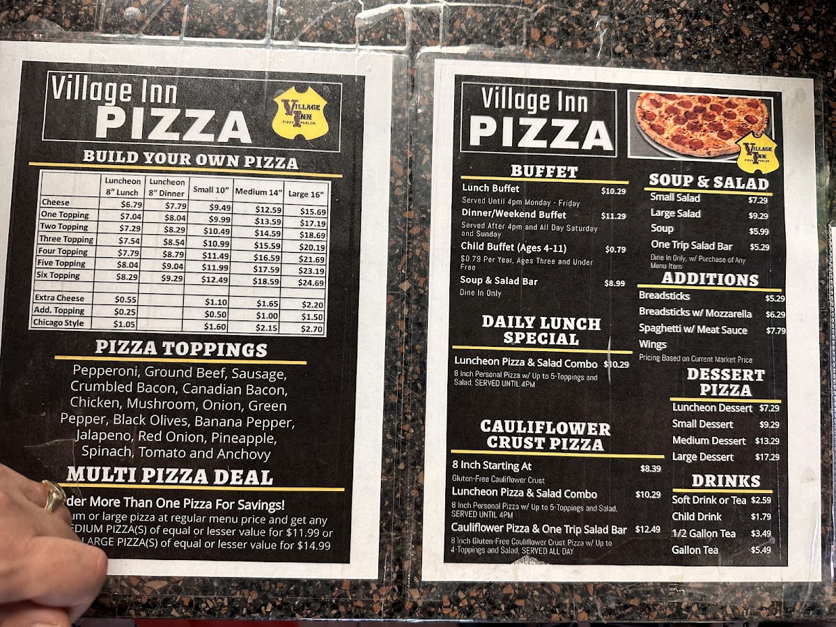 Village Inn Pizza Lenoir Photo Menu 1