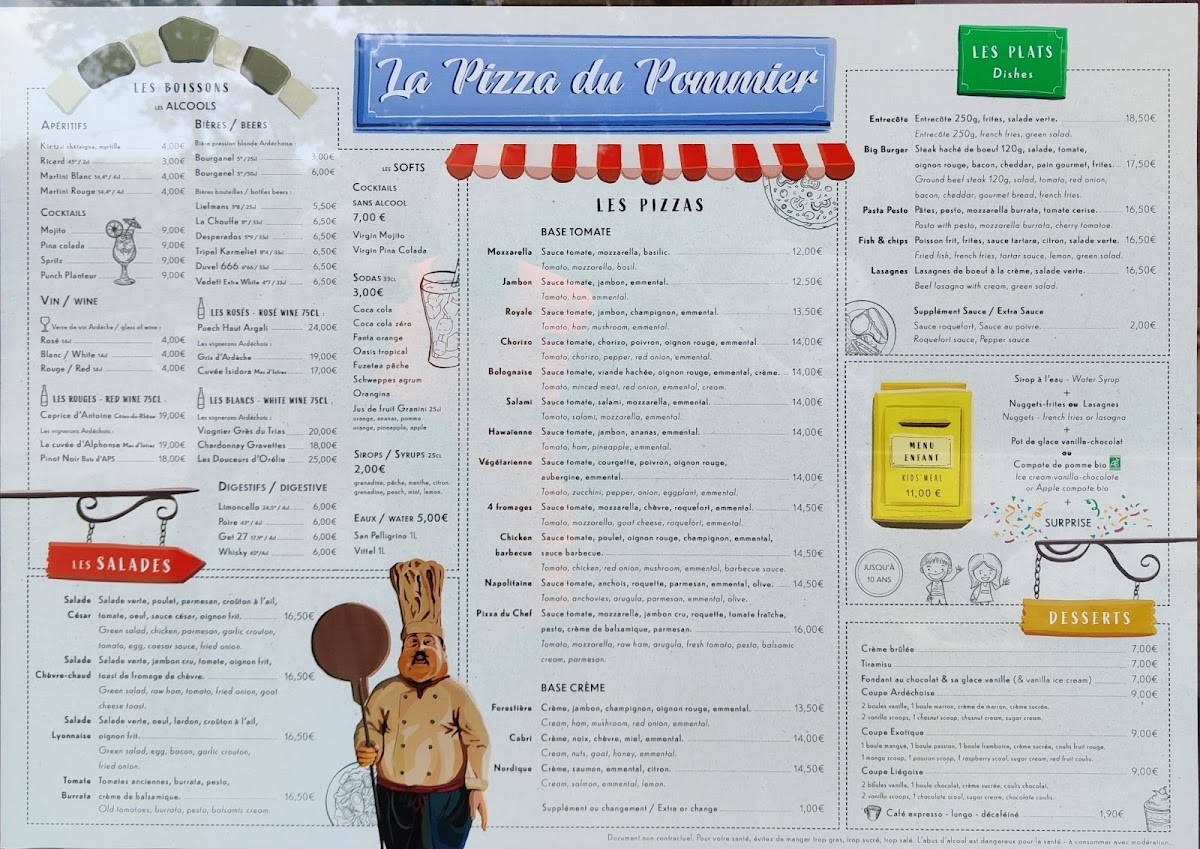 Pizzeria (Camping Le Pommier) Photo Menu 1