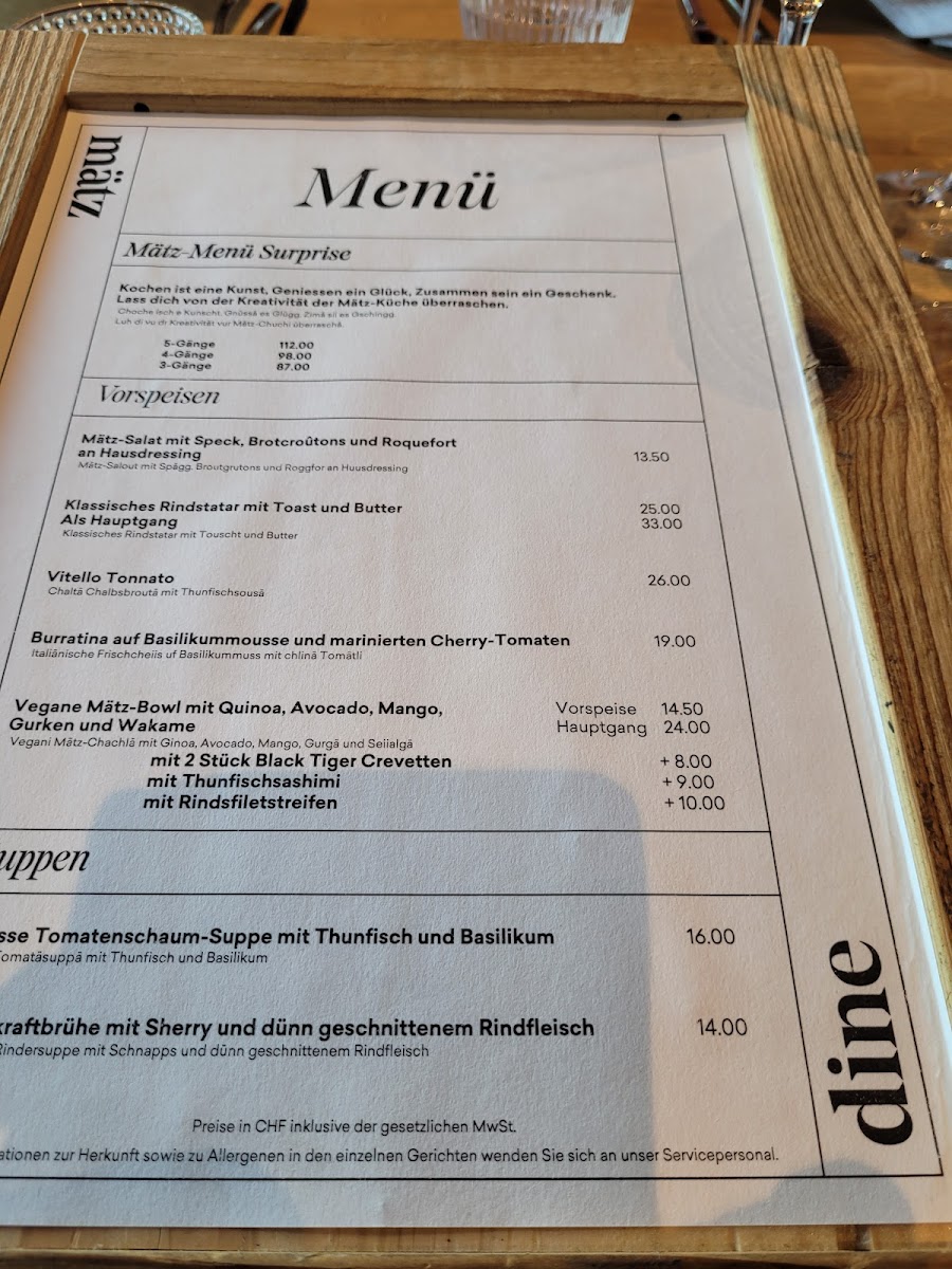 Mätz Dine Photo Menu 5