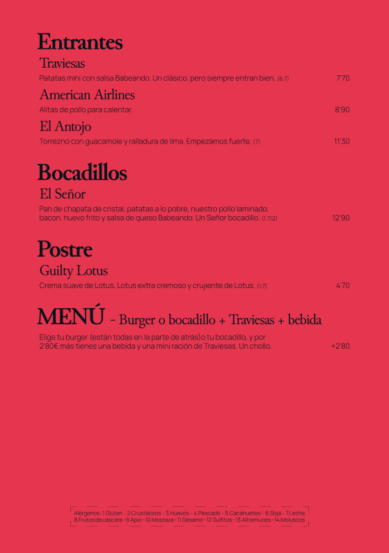 BABEANDO - Takeaway Photo Menu 1