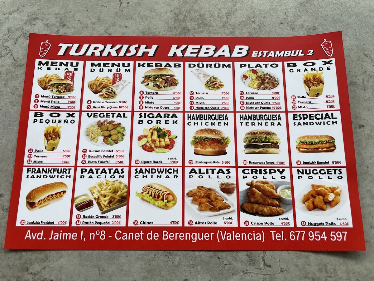Turkish Kebab Estambul 2 Restaurante Photo Menu 1