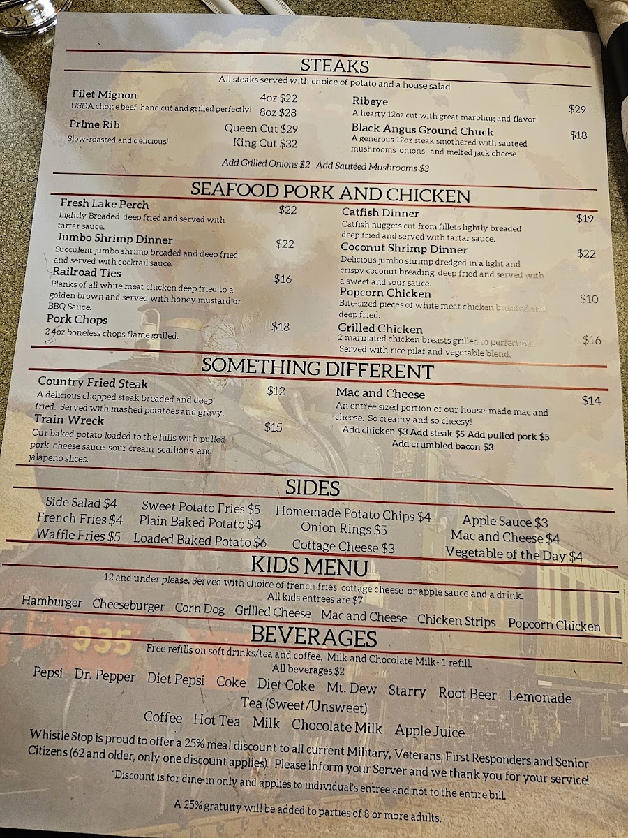 Whistle Stop Restaurant Photo Menu 3