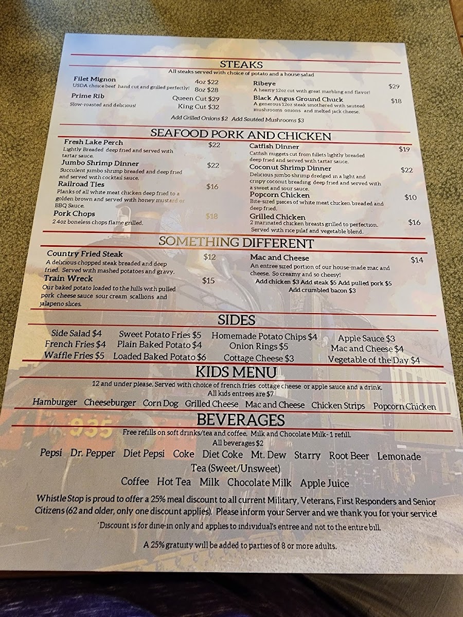Whistle Stop Restaurant Photo Menu 4
