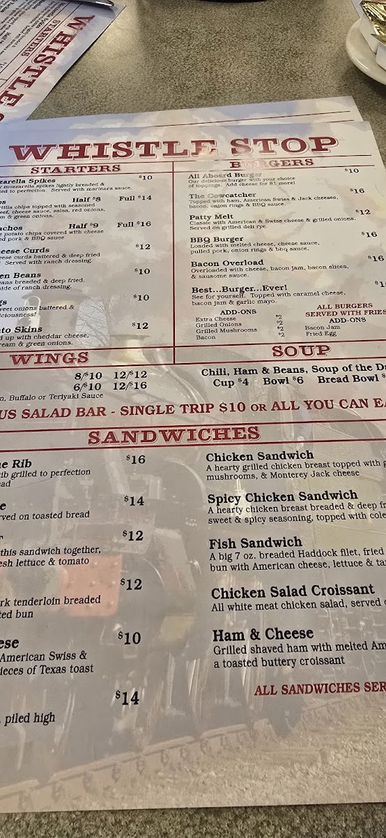 Whistle Stop Restaurant Photo Menu 9
