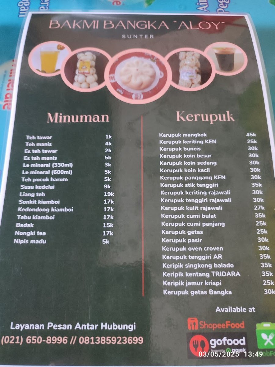 Bakmi Bangka Aloy Sunter Photo Menu 2