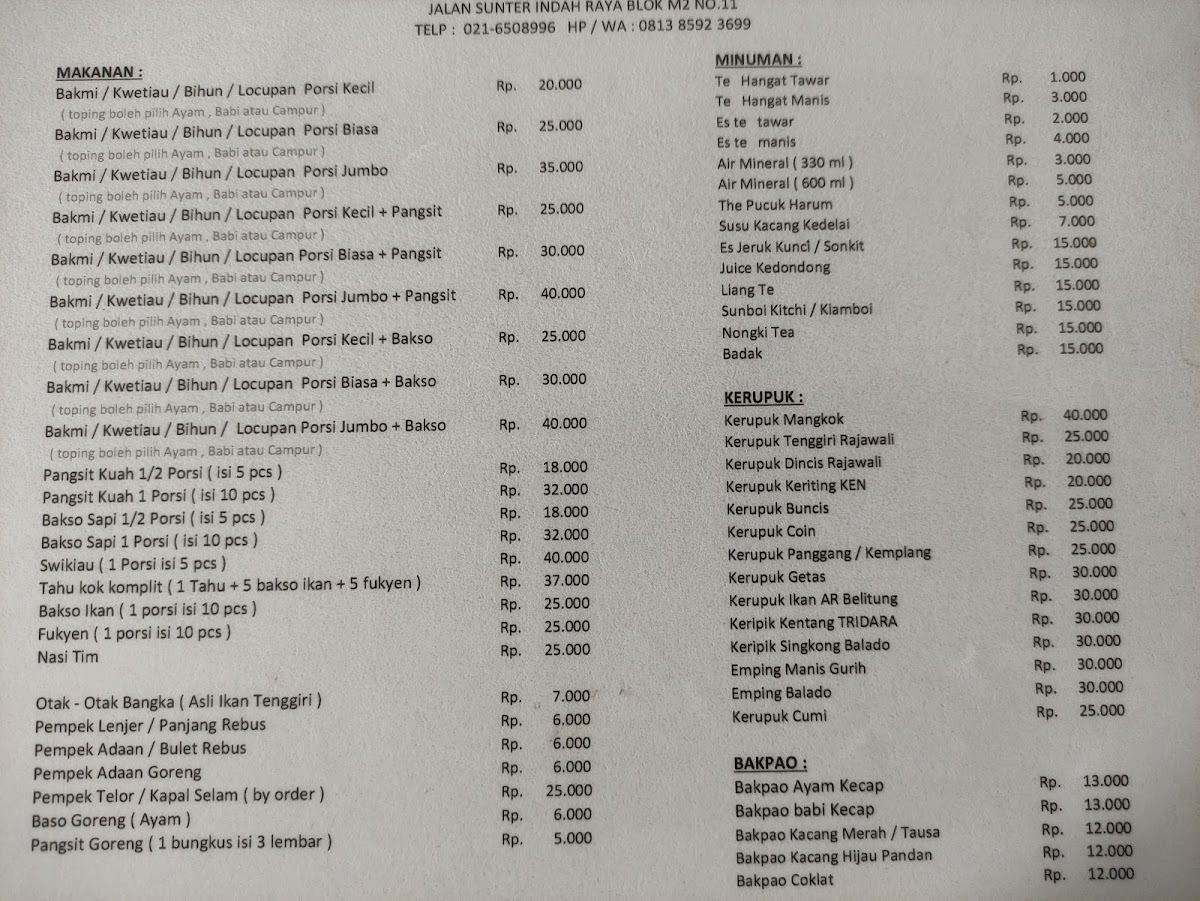 Bakmi Bangka Aloy Sunter Photo Menu 3