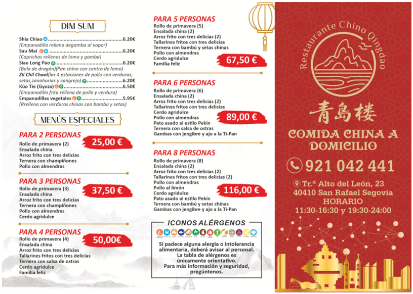 Restaurante Chino Qingdao Photo Menu 2