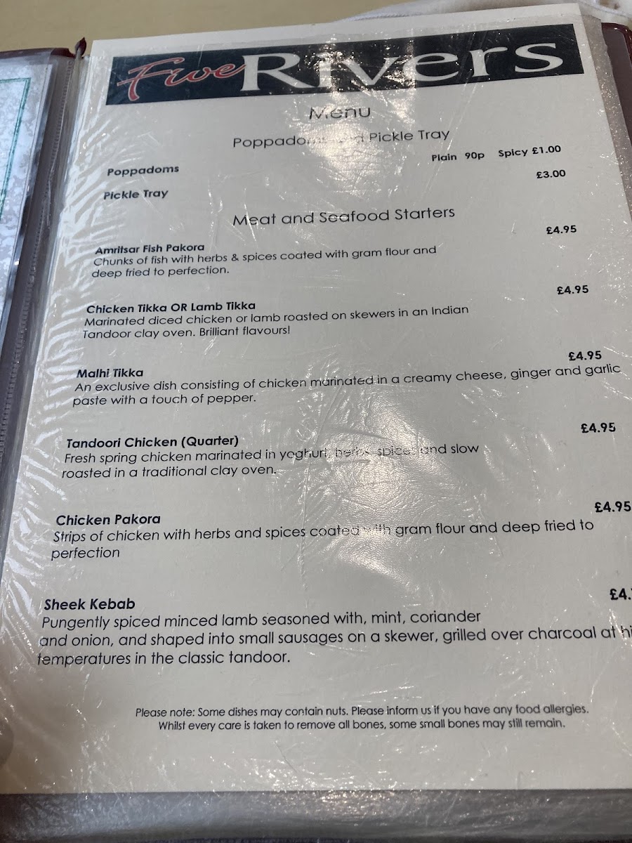 Five Rivers - Exclusive Indian Cuisine Photo Menu 1