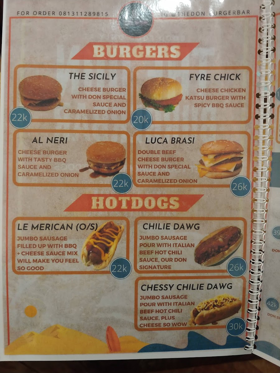 The Don Burgerbar & Coffee Photo Menu 4