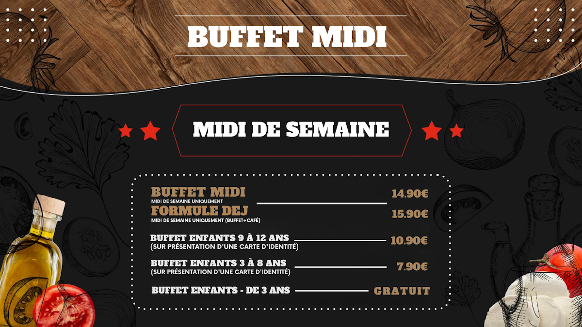 ALL PIZZA & PASTA BUFFET - Bain-de-Bretagne Photo Menu 1