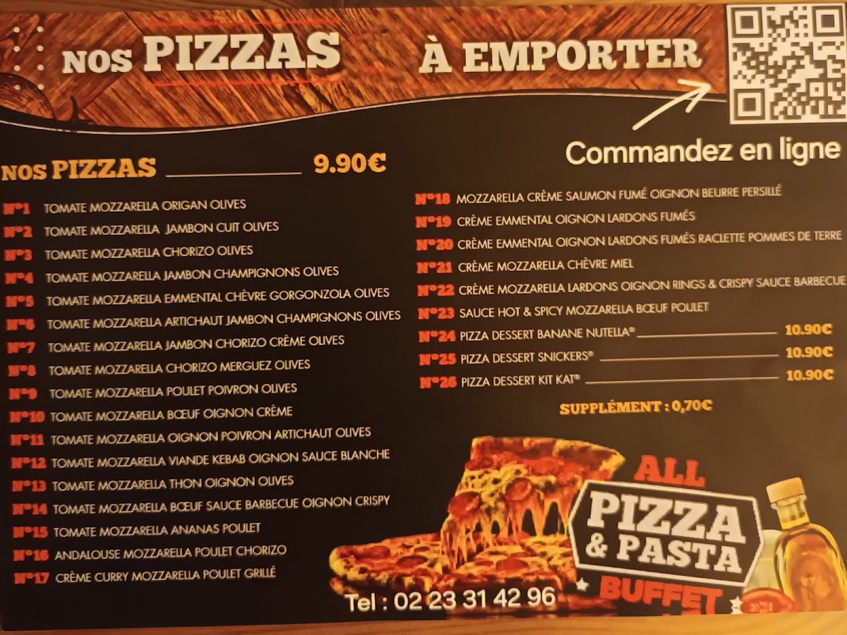 ALL PIZZA & PASTA BUFFET - Bain-de-Bretagne Photo Menu 6