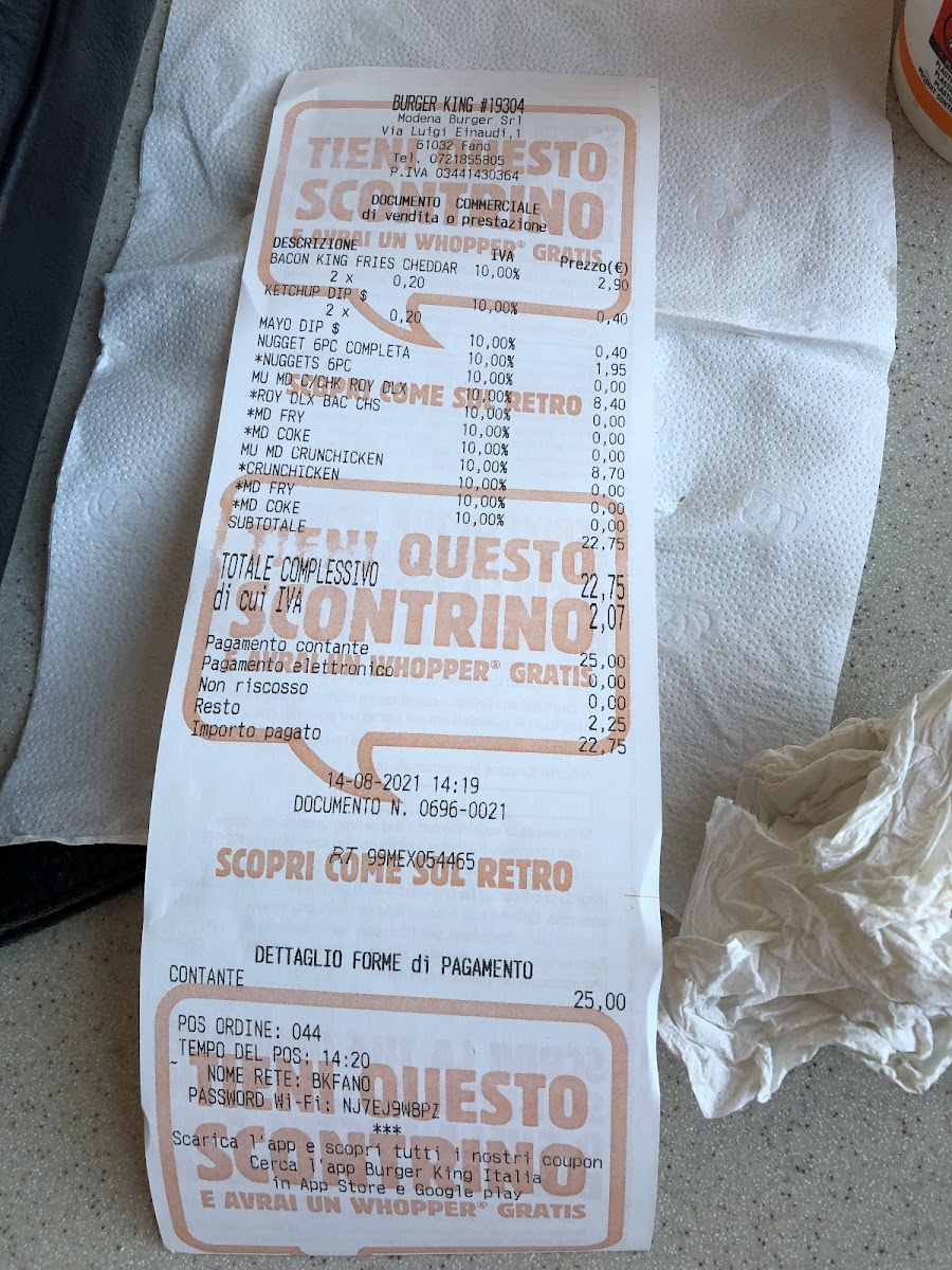 Burger King Fano Photo Menu 1