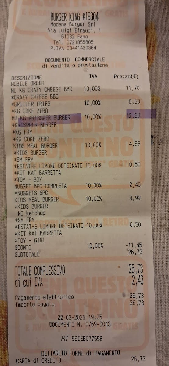 Burger King Fano Photo Menu 4