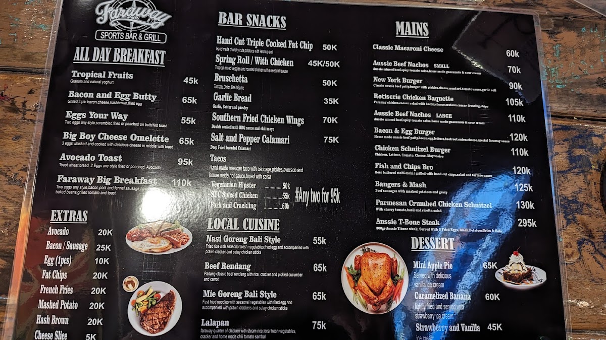 Faraway Sports Bar & Grill Photo Menu 1