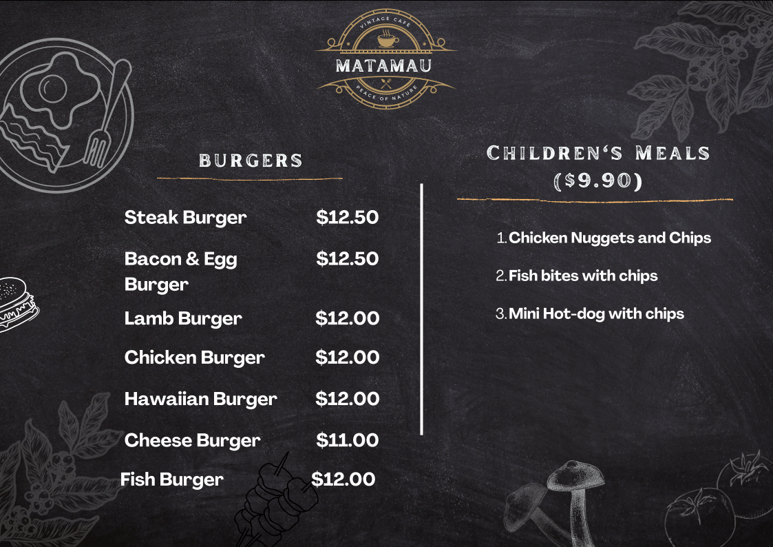 Country Cafe (Matamau Diner) Photo Menu 2