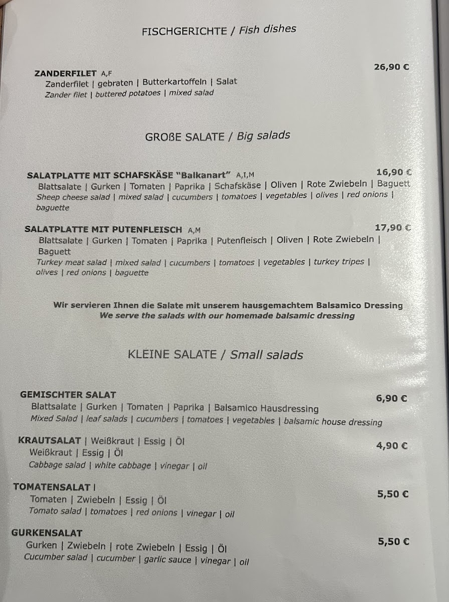 BOSNA Restaurant 'Metzgerstubn' Photo Menu 2