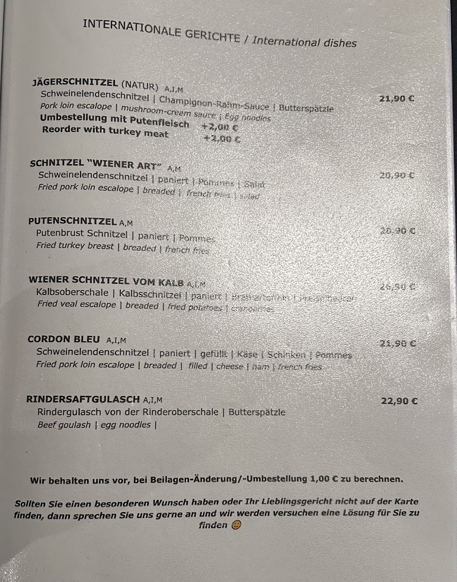BOSNA Restaurant 'Metzgerstubn' Photo Menu 4