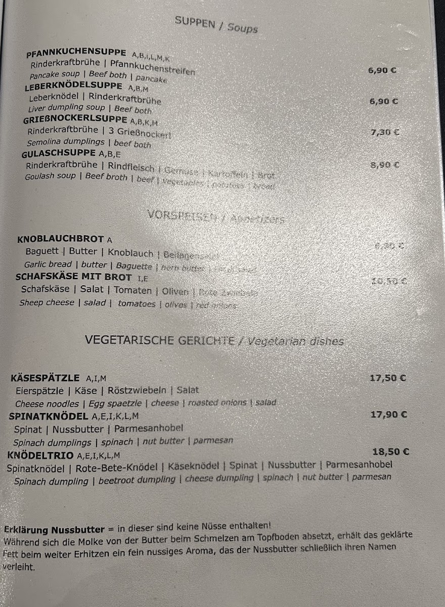 BOSNA Restaurant 'Metzgerstubn' Photo Menu 6