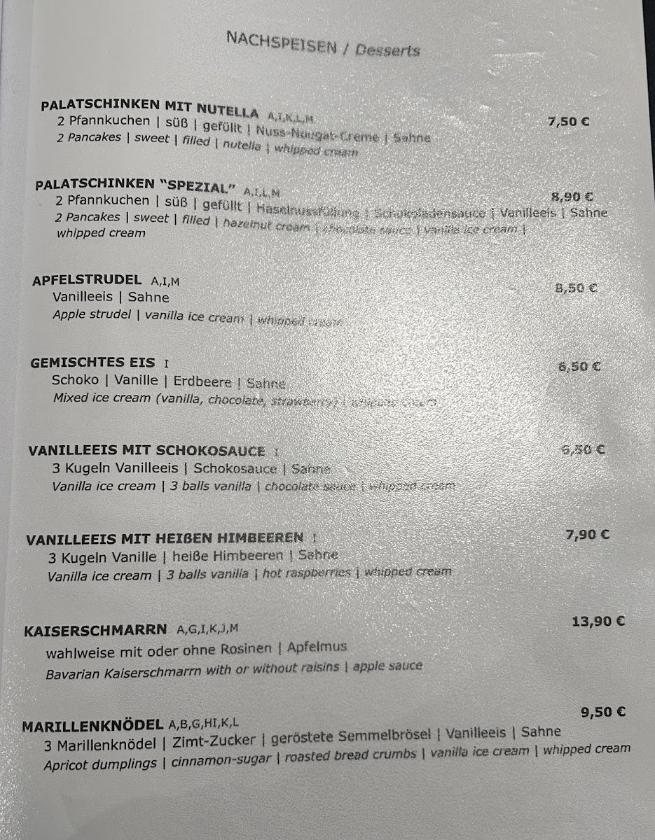 BOSNA Restaurant 'Metzgerstubn' Photo Menu 8