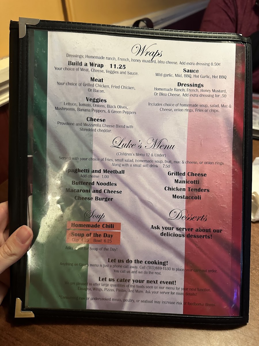 Gina's Italian Kitchen & Tavern Photo Menu 7
