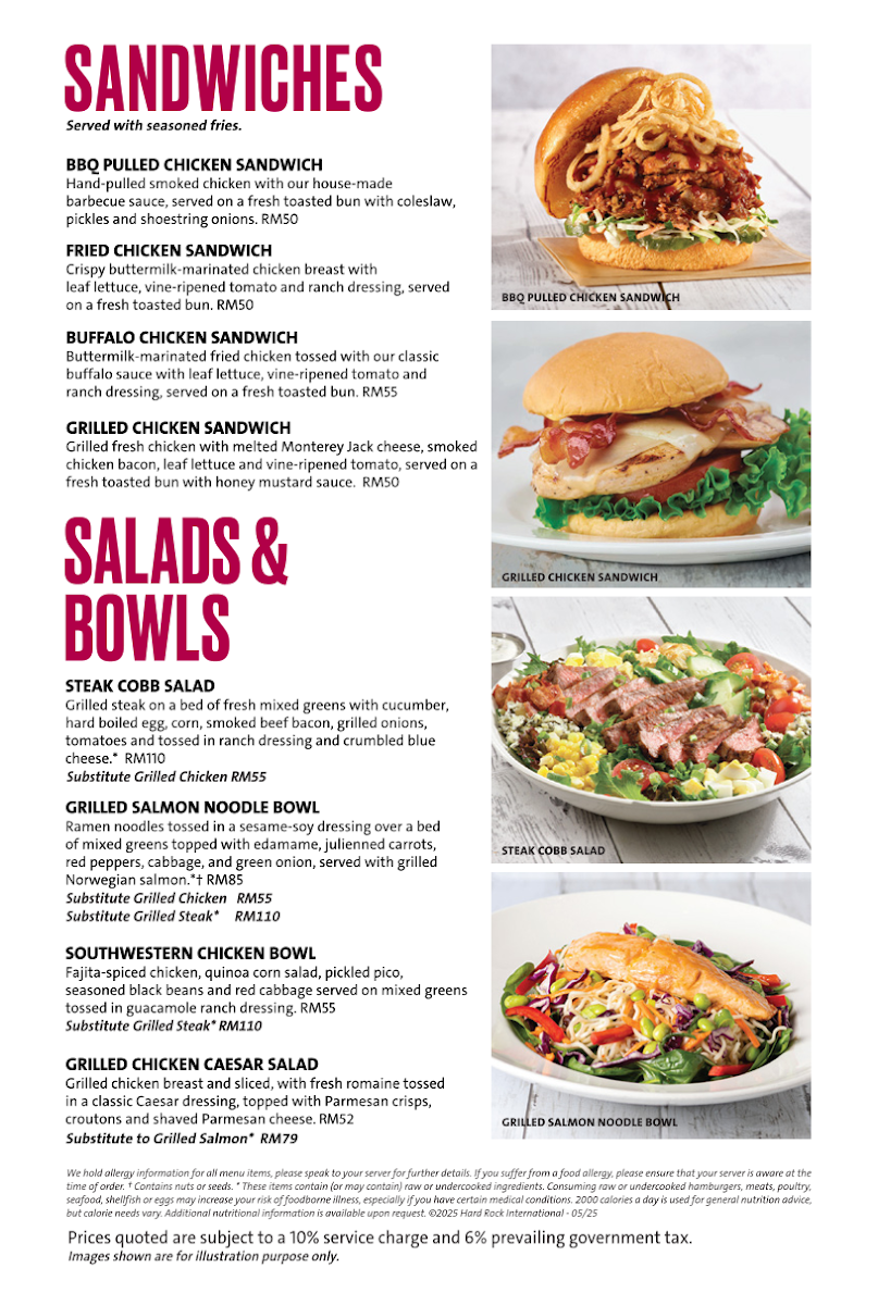 Hard Rock Cafe Melaka Photo Menu 1
