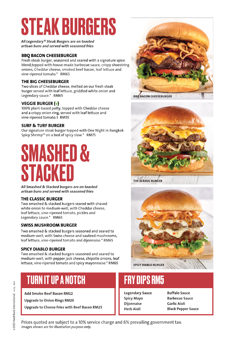 Hard Rock Cafe Melaka Photo Menu 2