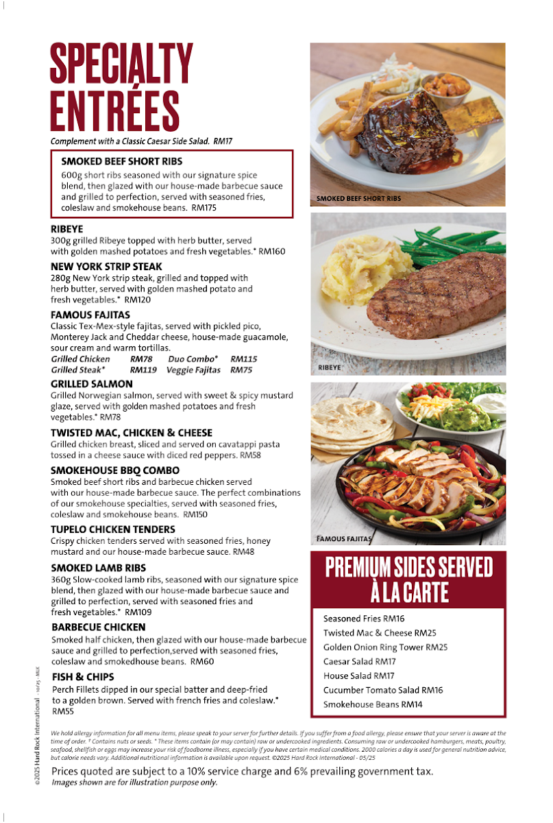 Hard Rock Cafe Melaka Photo Menu 3
