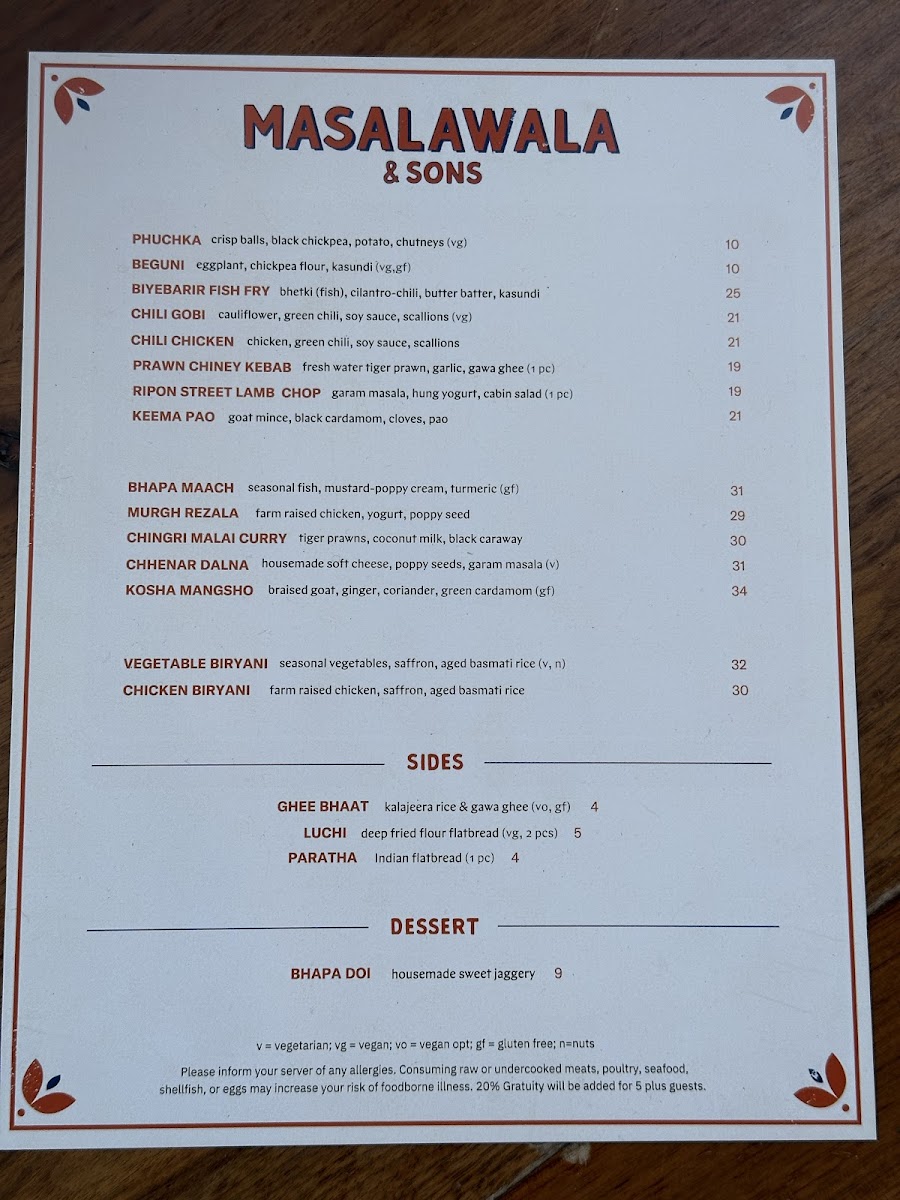 Masalawala & Sons Photo Menu 1