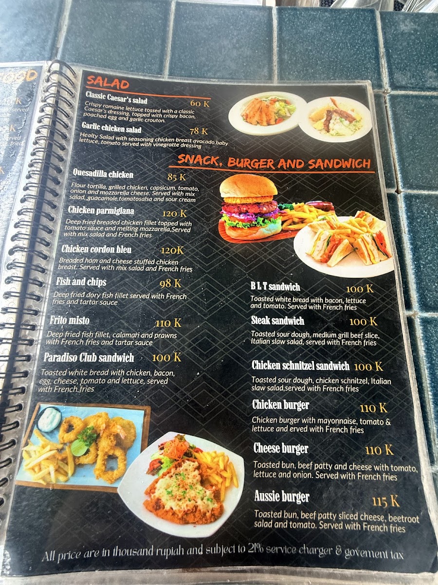 Legian Paradiso Photo Menu 3