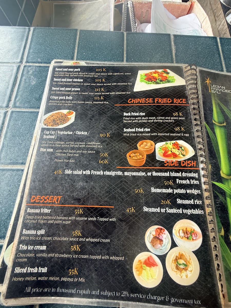 Legian Paradiso Photo Menu 7