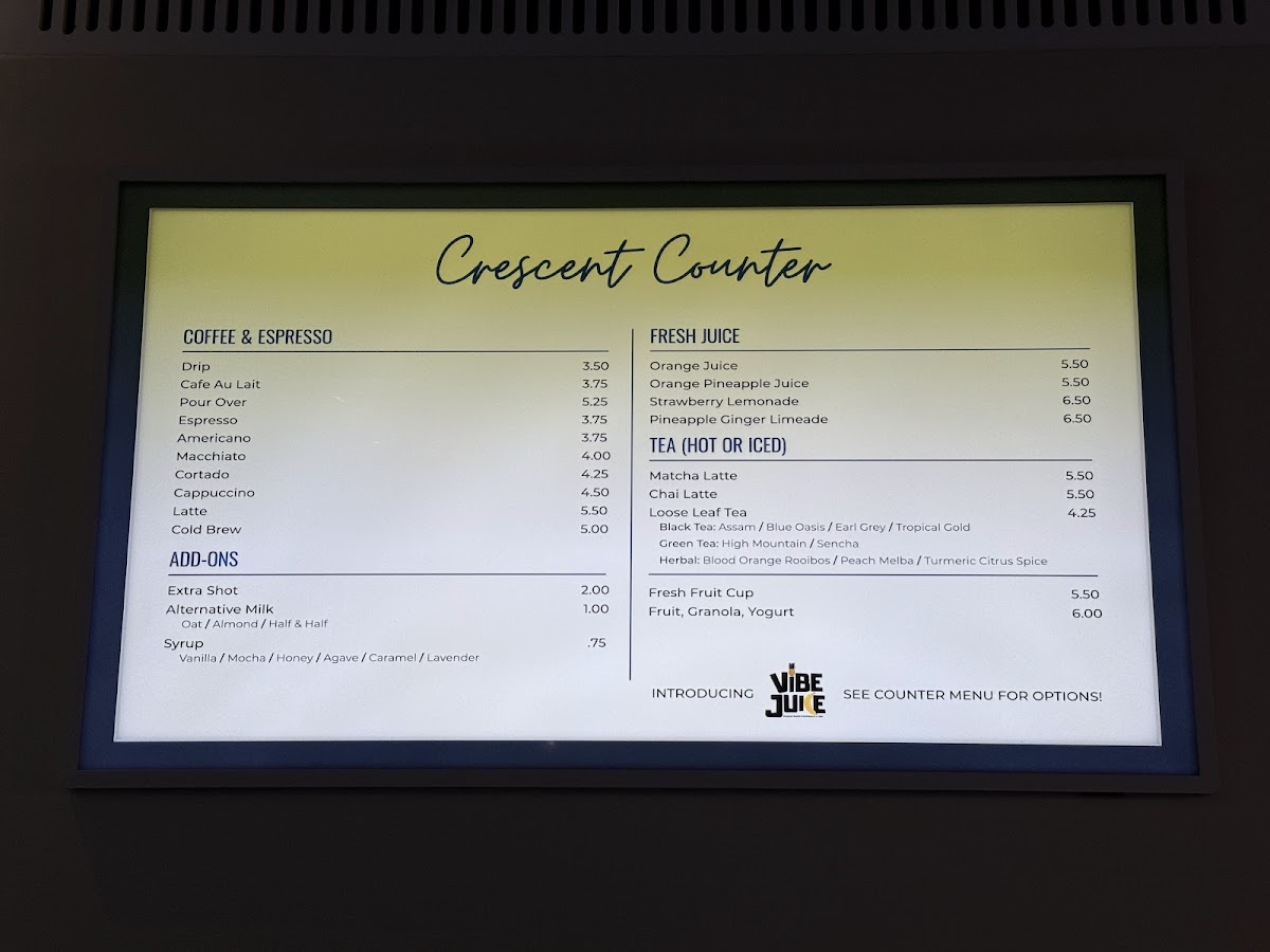 Crescent Counter Photo Menu 2