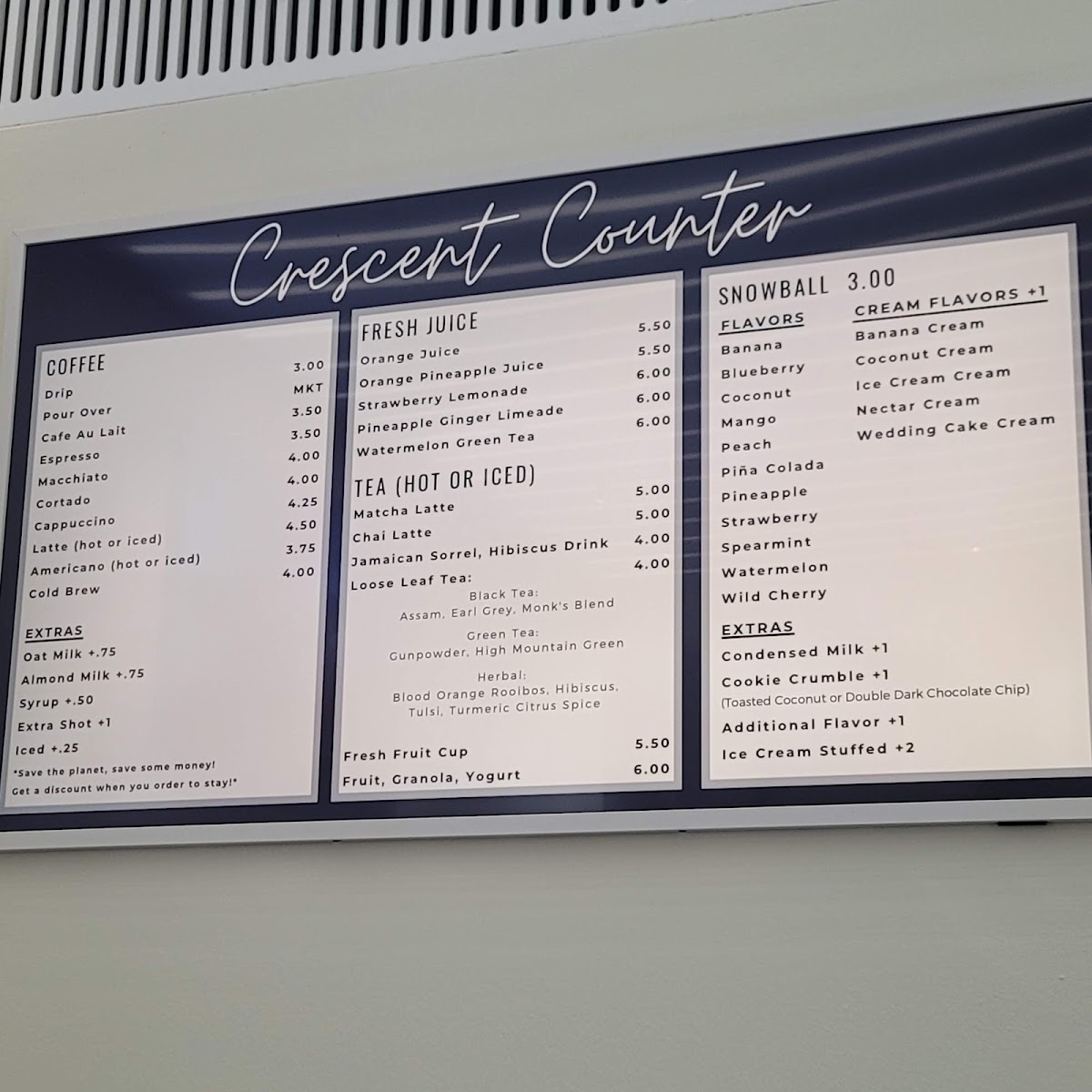 Crescent Counter Photo Menu 4