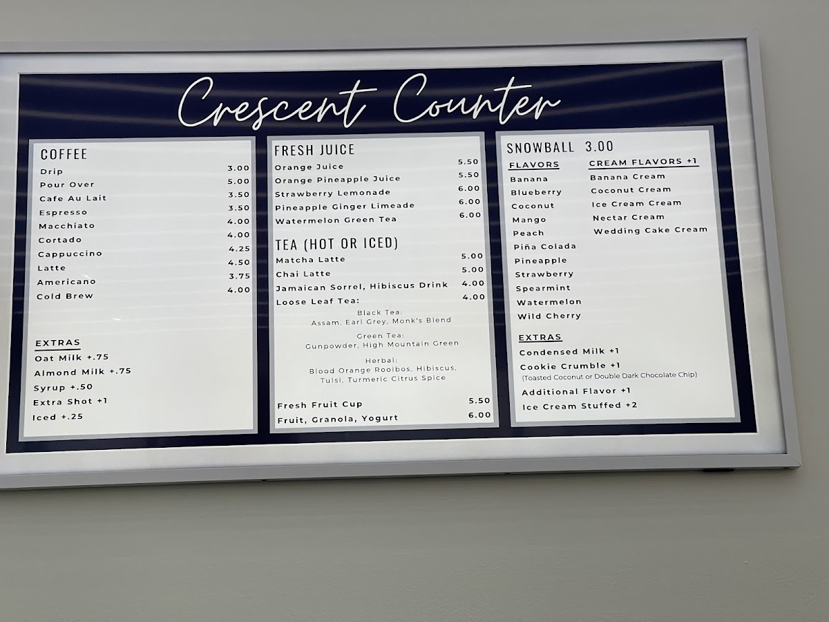 Crescent Counter Photo Menu 5