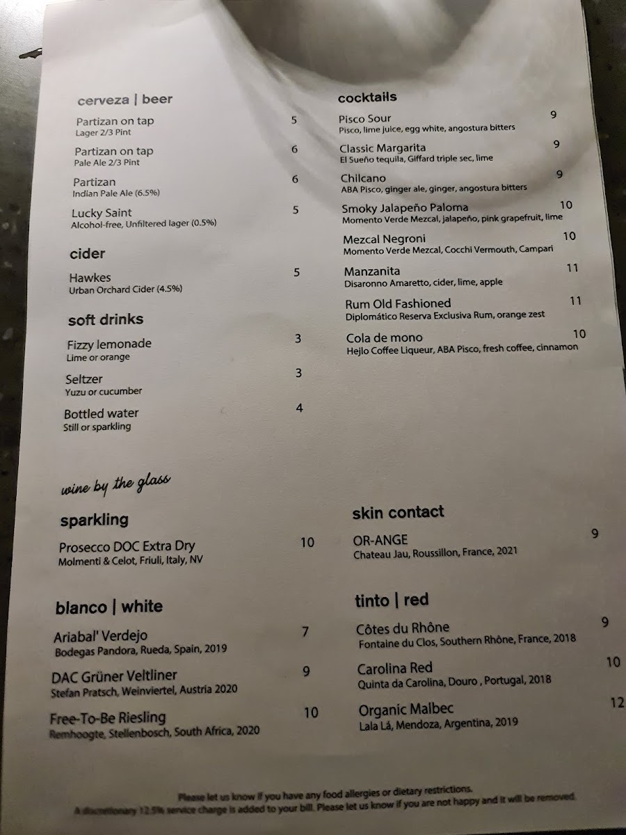 Crudo Hackney Photo Menu 1