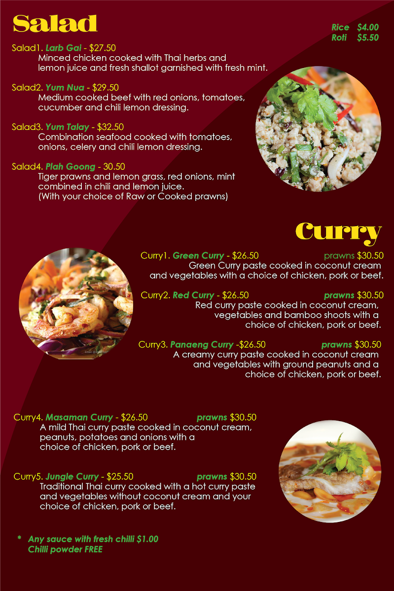 Amazing Thai Restaurant Photo Menu 2