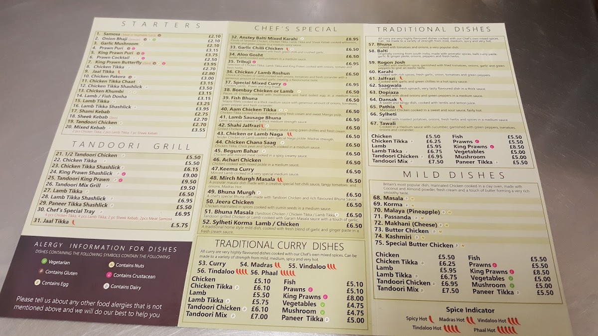 Anstey Balti House Photo Menu 4